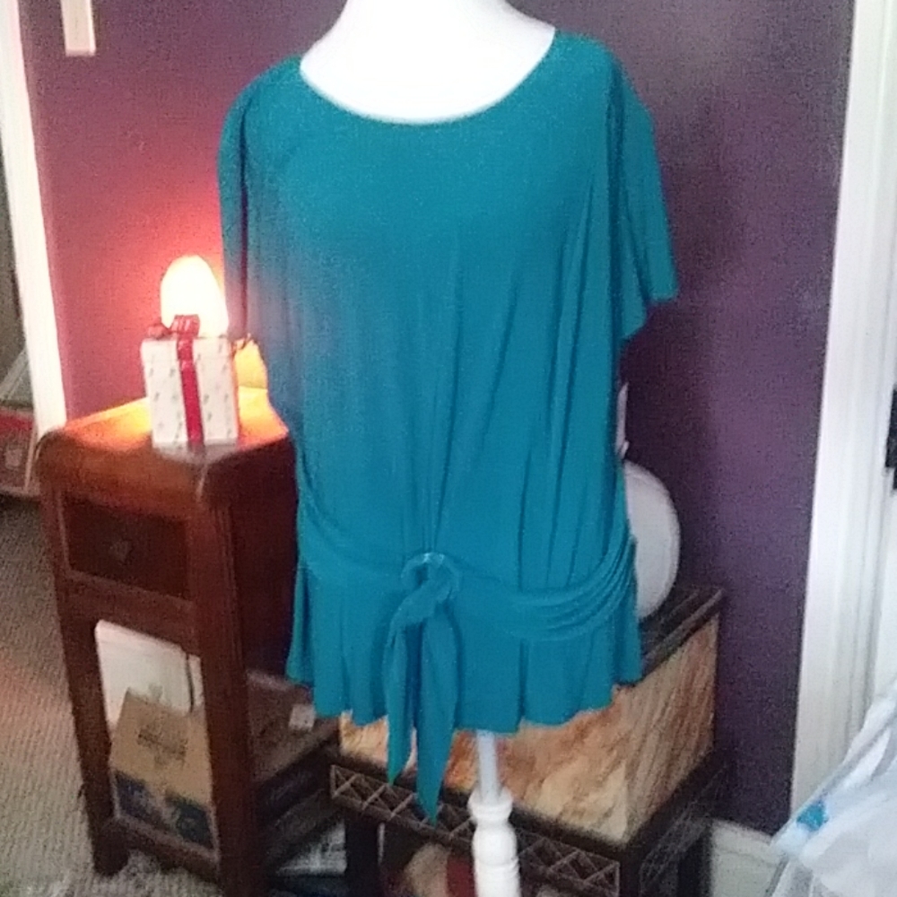 Beautiful teal blouse by Perceptions NY
